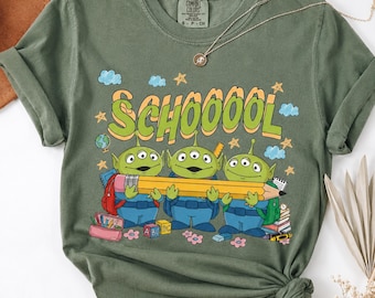 Toy Story Alien Back to School Comfort Colors T-Shirt, Retro School Graphic Tee