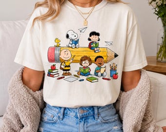 Snoopy Teacher T-Shirt, Back to School Cartoon Shirt, First Day Gift