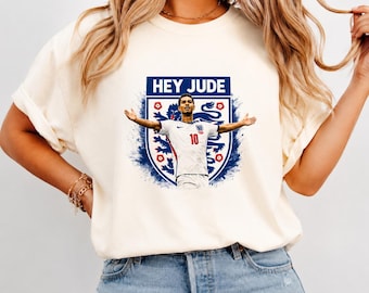 Jude Bellingham England Shirt, Hey Jude Song, Three Lions Football Tee