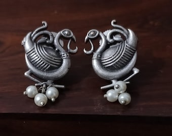 Orecchini pendenti con pavone vintage Boho per donna