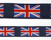 Union Jack Flag or British Flag Ribbon - 1 quot x 2, 3 OR 5 Y blue, red and white (top ribbon only)