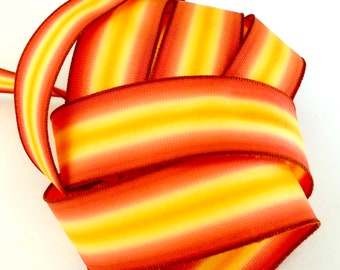 French Wire Edge Ribbon Iridescent Burnt Orange Jacquard from India