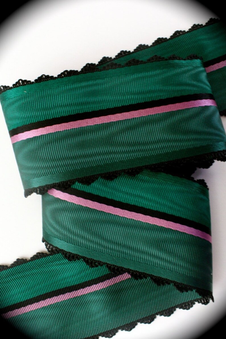VINTAGE FRENCH RIBBON OMBRE White to Green 1yd 5//8/" or 2/" Made in France