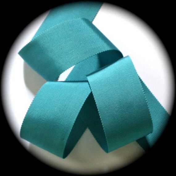 1 yard 3/" Kelly Green vtg cotton rayon petersham ribbon millinery hat