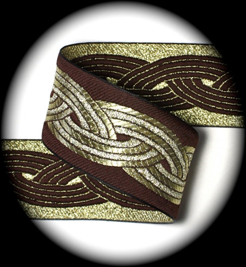 Ribbon 2 x 10 yards Brown and Gold Superb Quality Etsy