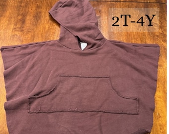 Burgandy Cotton French Terry Poncho