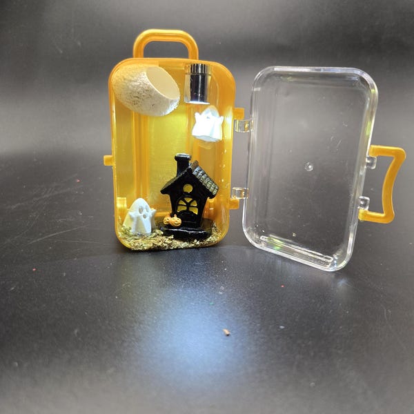 Haunted house jumping spider travel pod