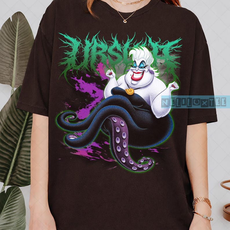 Vintage Disney Villains Ursula The Little Mermaid Shirt, Evil Queen T-Shirt, Disney See Witch Tee image 6