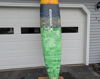 Tabla de surf, lago Erie, NY, mural al atardecer n.° 2