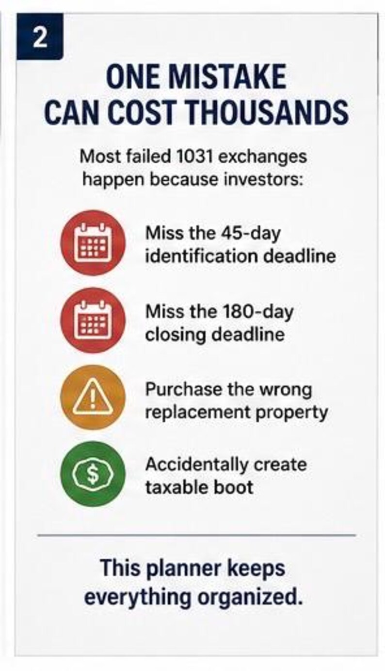 1031 Exchange Planner Excel Template | Capital Gains Tax Deferral ...