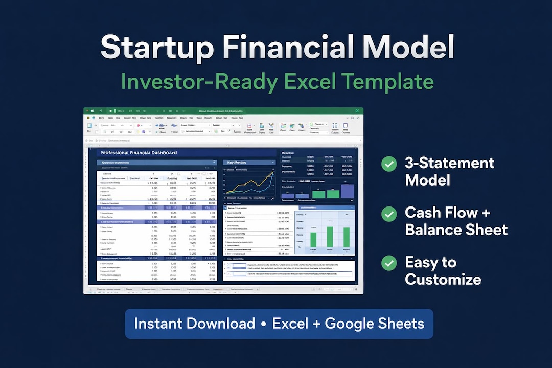 Startup Financial Model Excel Template | 3-statement Projection ...