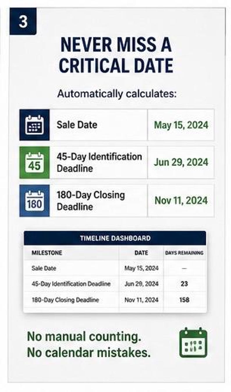 1031 Exchange Planner Excel Template | Capital Gains Tax Deferral ...