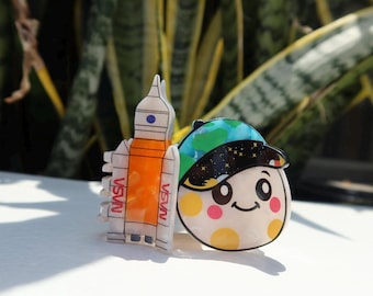 Mini pinces à cheveux spatiales à assortir