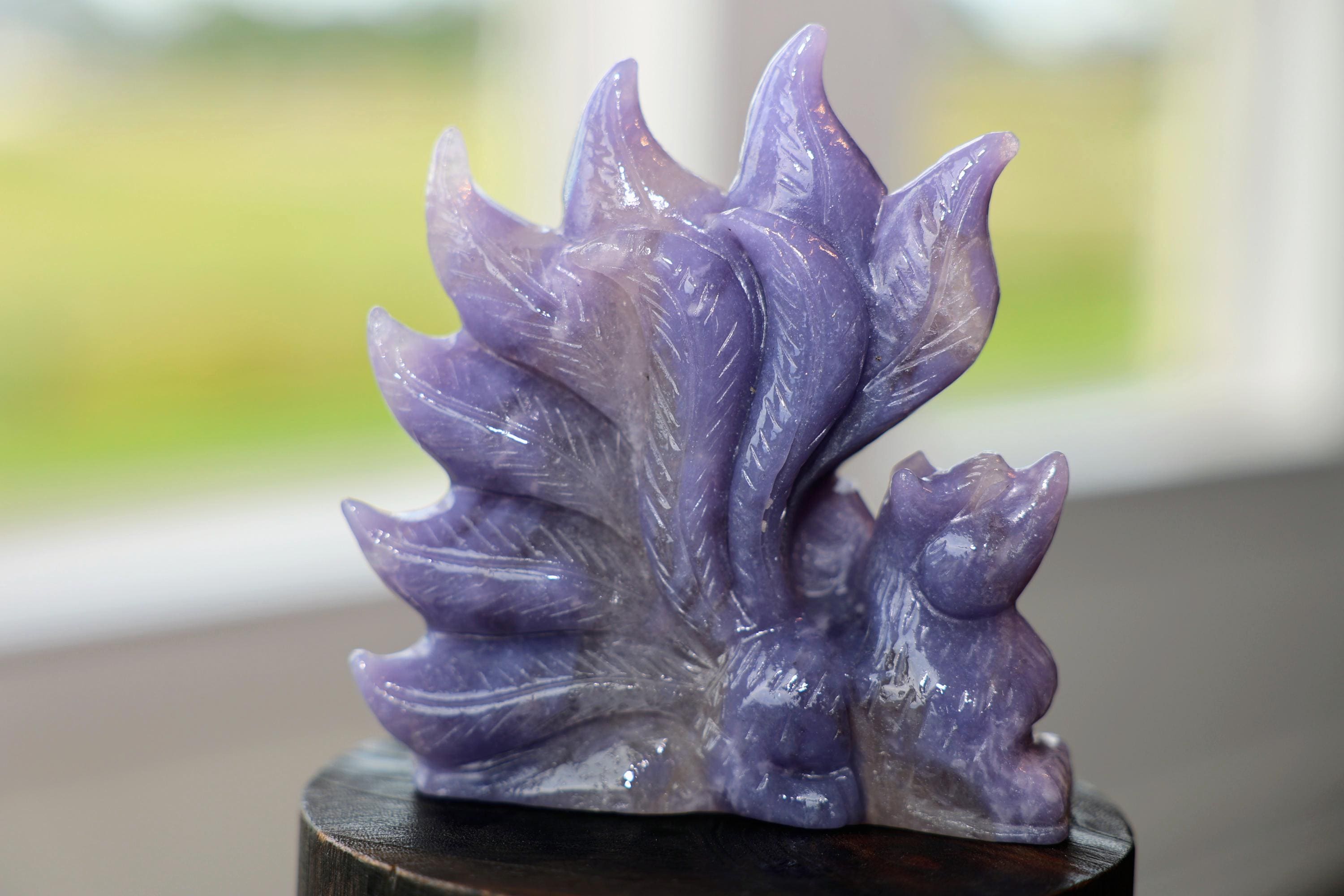 クリアクォーツ 手彫り 九尾 カービング 9 Tailed Fox Crystal Carving - Etsy