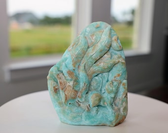 Hemimorphite Nine-Tailed Fox Crystal Carving