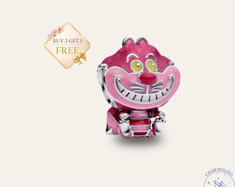 Cheshire Cat Charm – Alice in Wonderland Inspired Jewelry, Silver Cat Pendant