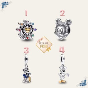 Mickey Mouse Charm, Bracelet or Necklace Pendant, Disney Charm, Gift for Her image 2