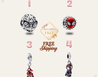Dije de Spider-Man, cuenta de plata 925, joyería de superhéroes, colgante para pulsera