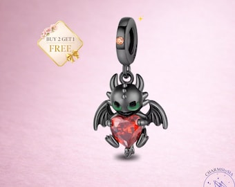 Toothless Charm, How to train your dragon, Night Fury Charm, Gift for her