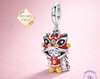 Chinese New Year  Charm, 925 Sterling Silver Lucky Charm Bead