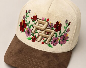 Embroidered Puerto Rico Floral Cap, Boricua Tropical Pride Hat