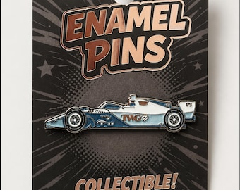 Collectible Racing Car Enamel Pin, Motorsport Inspired Lapel Badge (1.5 Inch)