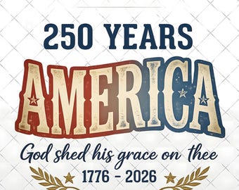 Christian American Flag PNG, 250 Years USA Anniversary Design, USA Patriotic Faith & Freedom Graphic, Happy Fourth of July Download