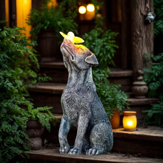 Solar Light Garden Statue, Outdoor Resin Sculpture, Glowing Butterfly Waterproof, Patio & Lawn Decor, Thoughtful Gift for Home