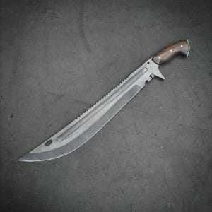 Espada corta de acero inoxidable hecha a mano para colgar en la pared, mango de palisandro, decoración de bushcraft.