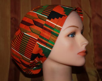 BUY 2 HATS get 1 FREE-Women's European Scrub Hat: Serengeti Print, Anesthesia Surgical Cap