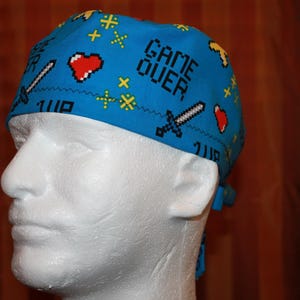 Anesthesia Scrub Hat--Scrub caps for men, Scrub cap, Unisex scrub hat, Surgical cap, Adjustable scrub cap--Gamer