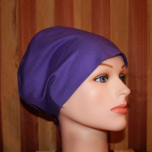 Purple Scrub Hat: Women&#39;s Tie Back Cotton Scrub Cap
