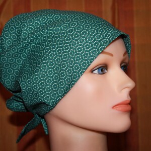 Geometric Anesthesia Scrub Hat: Women&#39;s Tie Back Cotton Scrub Cap