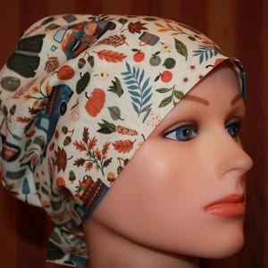 Fall Harvest Scrub Cap: Women&#39;s Tie Back Anesthesia Hat