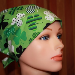 Shamrock Scrub Cap: Cotton Tie Back Anesthesia Hat