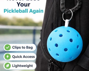 3D Printed Pickleball Holder Clip | Lightweight Ball Carrier Keychain Accessory