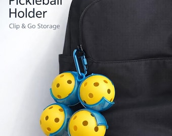 Pickleball Holder Attachment – Holds 4 Balls – Portable Pickleball Storage