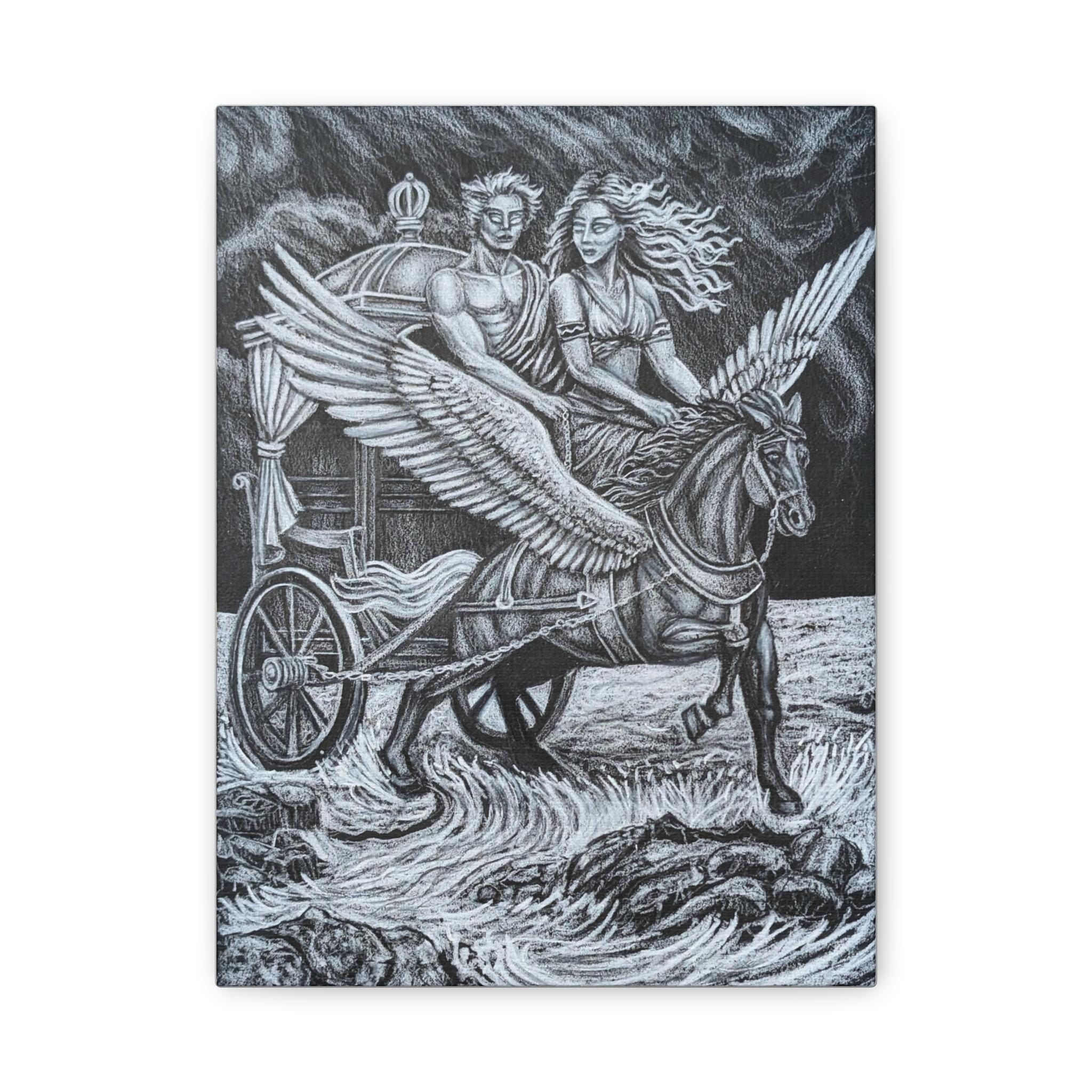 The Chariot (tarot Drawing)- Stretched Canvas - Etsy