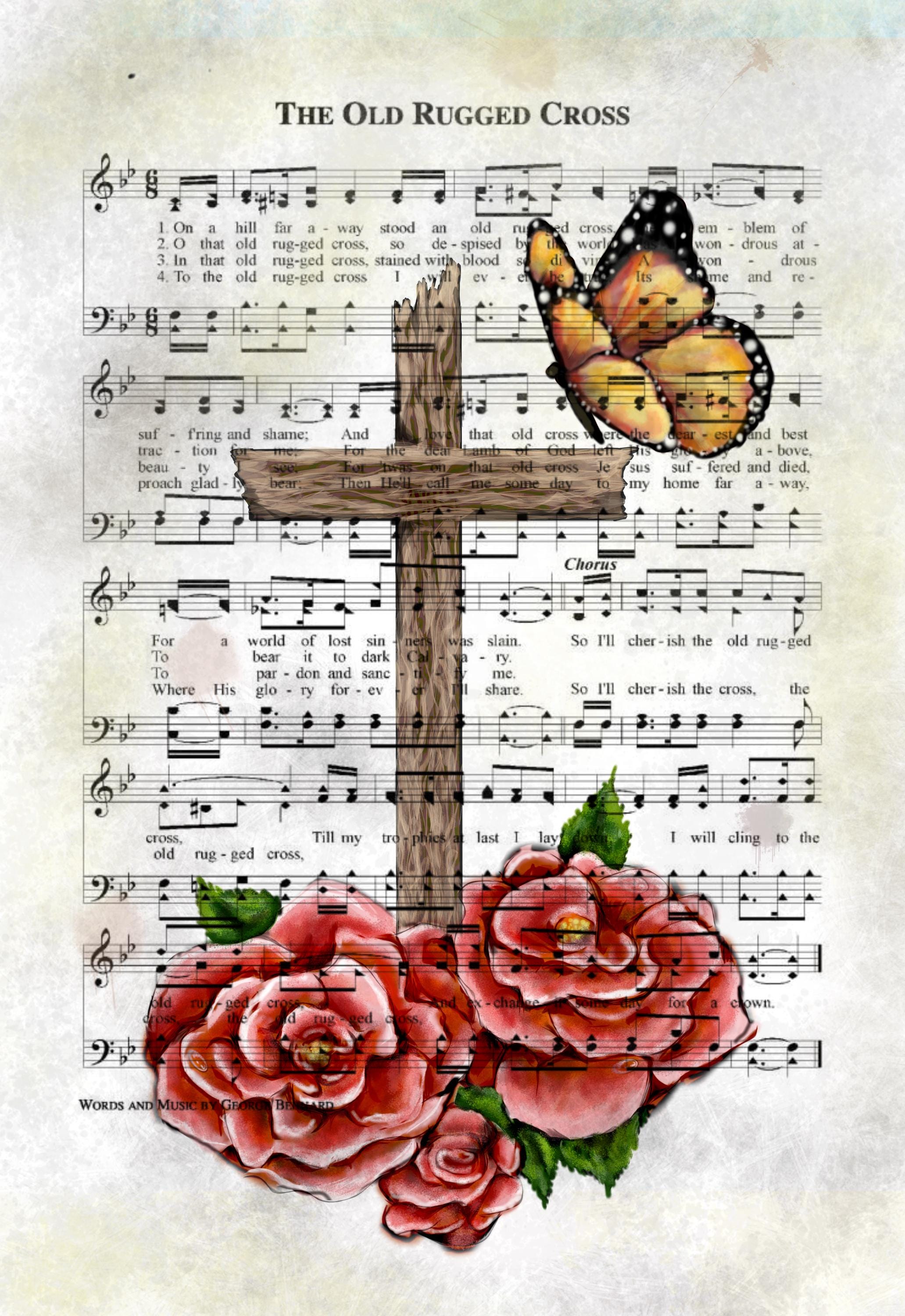 Easter Rugged Cross Old Rugged Cross Digital Print Easter Cross - Etsy