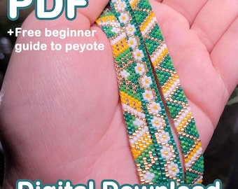 Juego de 3 patrones de cuentas Peyote Spring Stacker en PDF - Número par - Ideal para principiantes - Descargar