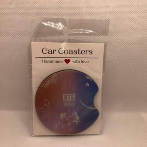 Custom K-POP Album Cover Car  Coasters • Gradient Fabric & Neoprene Set • K-Pop Fan Accessory