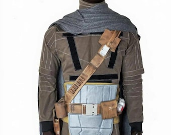 Disfraz de cosplay de Din Djarin de The Mandalorian / Armadura de cazarrecompensas inspirada en Star Wars / Traje de vuelo Beskar con cinturón de funda