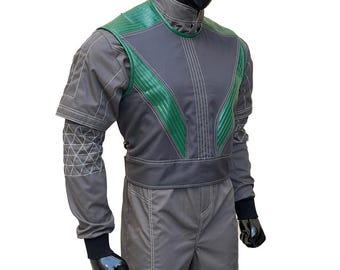 Mandalorian Star Wars Custom  Flight Suit With Flak Vest | 3-Piece Bounty Hunter Cosplay Costume