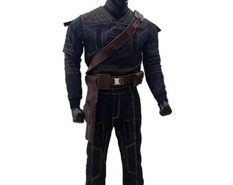 Mandalorian Din Djarin Cosplay Costume | Mandalorian Flight Suit With Leather Belt | Star Wars Bounty Hunter Costume Custom Cosplay Costume
