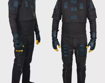 Boba Fett Flight Suit Costume | Black Mandalorian Cosplay Costume  with Flak Vest Star Wars Bounty Hunter Armor Base Outfit