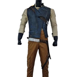 Colete de couro de Cal Kestis, o Jedi Sobrevivente | Fantasia de Cosplay inspirada em Star Wars | Cosplay feito à mão sob encomenda