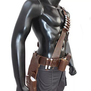 Star Wars Inspired Mandalorian Belt Cosplay Leather Belt Bounty Hunter Utility Belt image 2