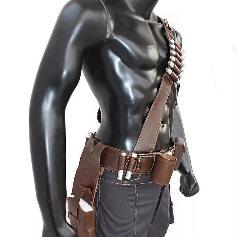 Star Wars Inspired Mandalorian Belt Cosplay Leather Belt Bounty Hunter Utility Belt image 2