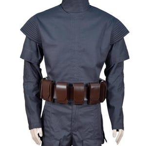 Boba Fett Inspired Cosplay Costume | Star Wars Bounty Hunter Jumpsuit With Leather Belt | Custom Mandalorian Outfit image 2