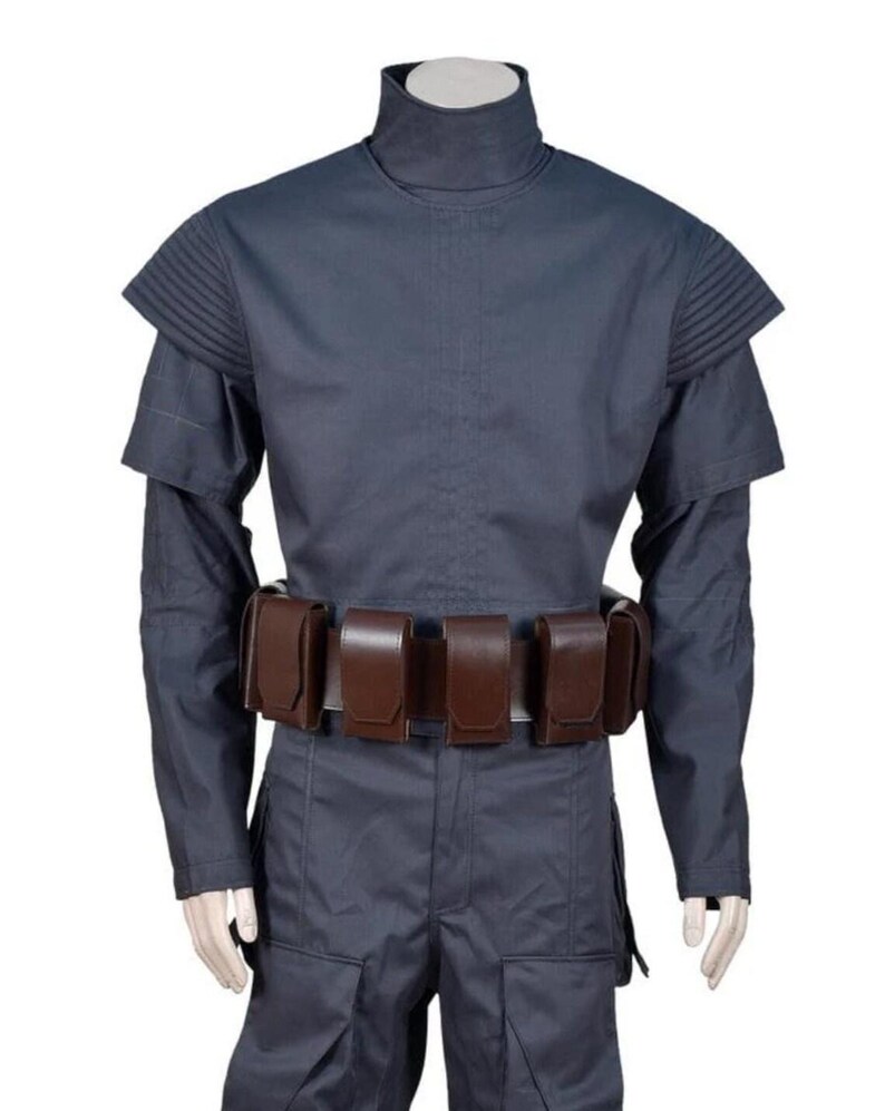 Boba Fett Inspired Cosplay Costume | Star Wars Bounty Hunter Jumpsuit With Leather Belt | Custom Mandalorian Outfit image 2